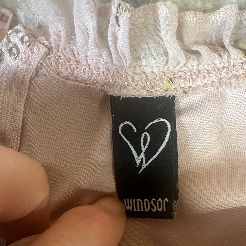 Windsor Floral Off Shoulder Mini Dress Small Pink Ruffle Chiffon - Picture 3 of 6